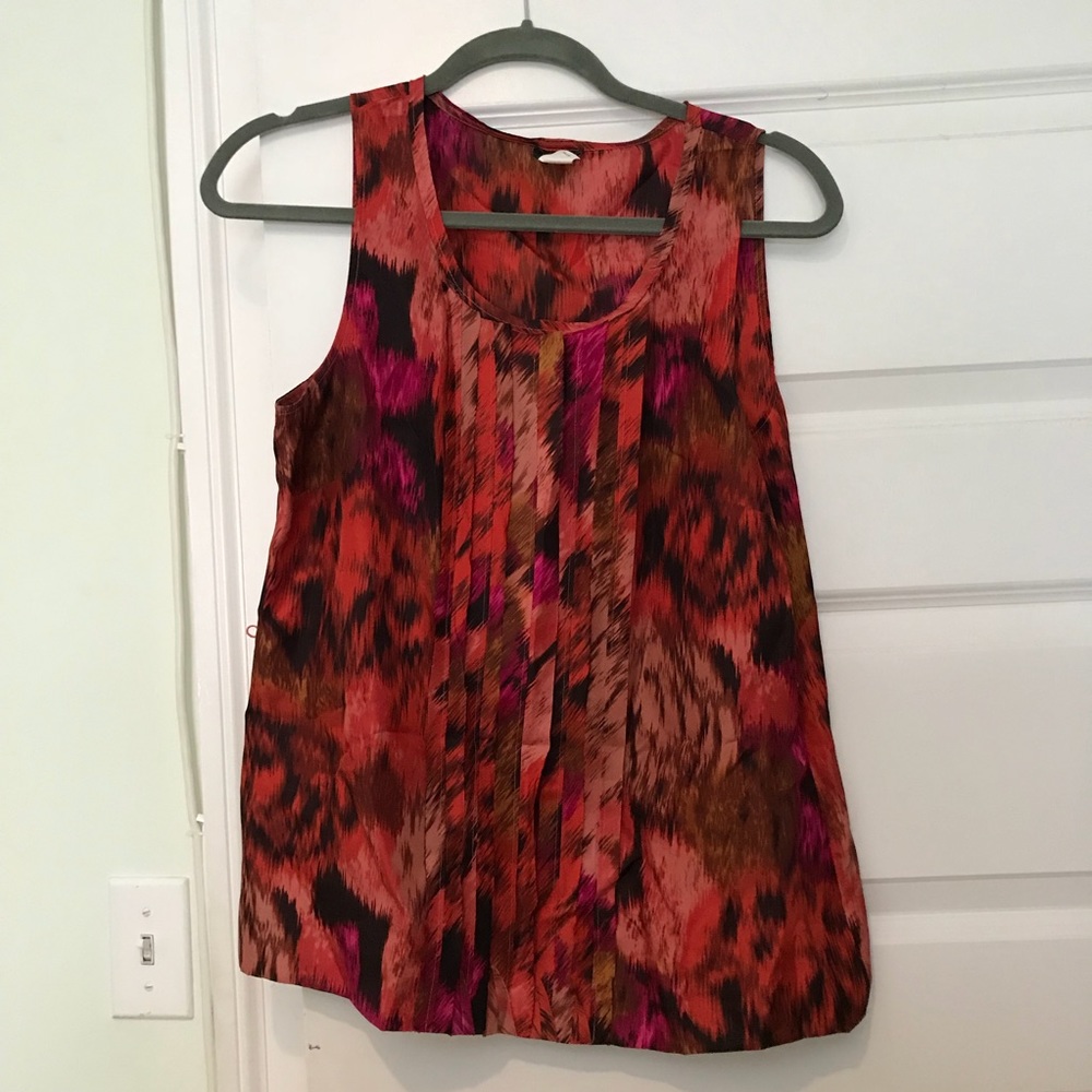 J. Crew Ikat Silk Top Sz 8